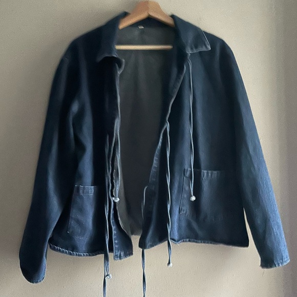 Denim Tie Closure Overcoat / Coverup - Picture 9 of 9